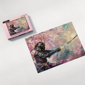 Art of Socks Cherry Blossom Samurai puzzle landscape image for family sessions