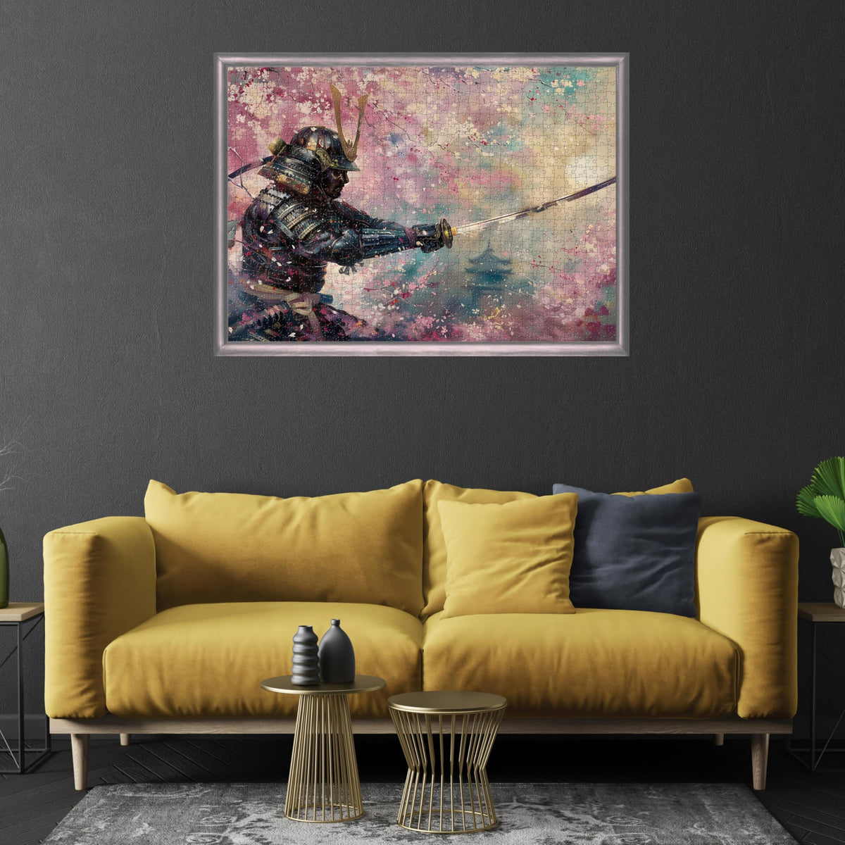 Art of Socks Cherry Blossom Samurai puzzle box highlights 50x70 cm size