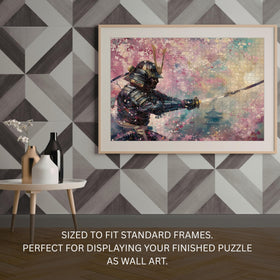 Art of Socks Cherry Blossom Samurai puzzle product photo shows consistent piece fit