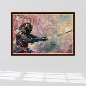 Art of Socks Cherry Blossom Samurai puzzle packaging view suggests gift-ready presentation