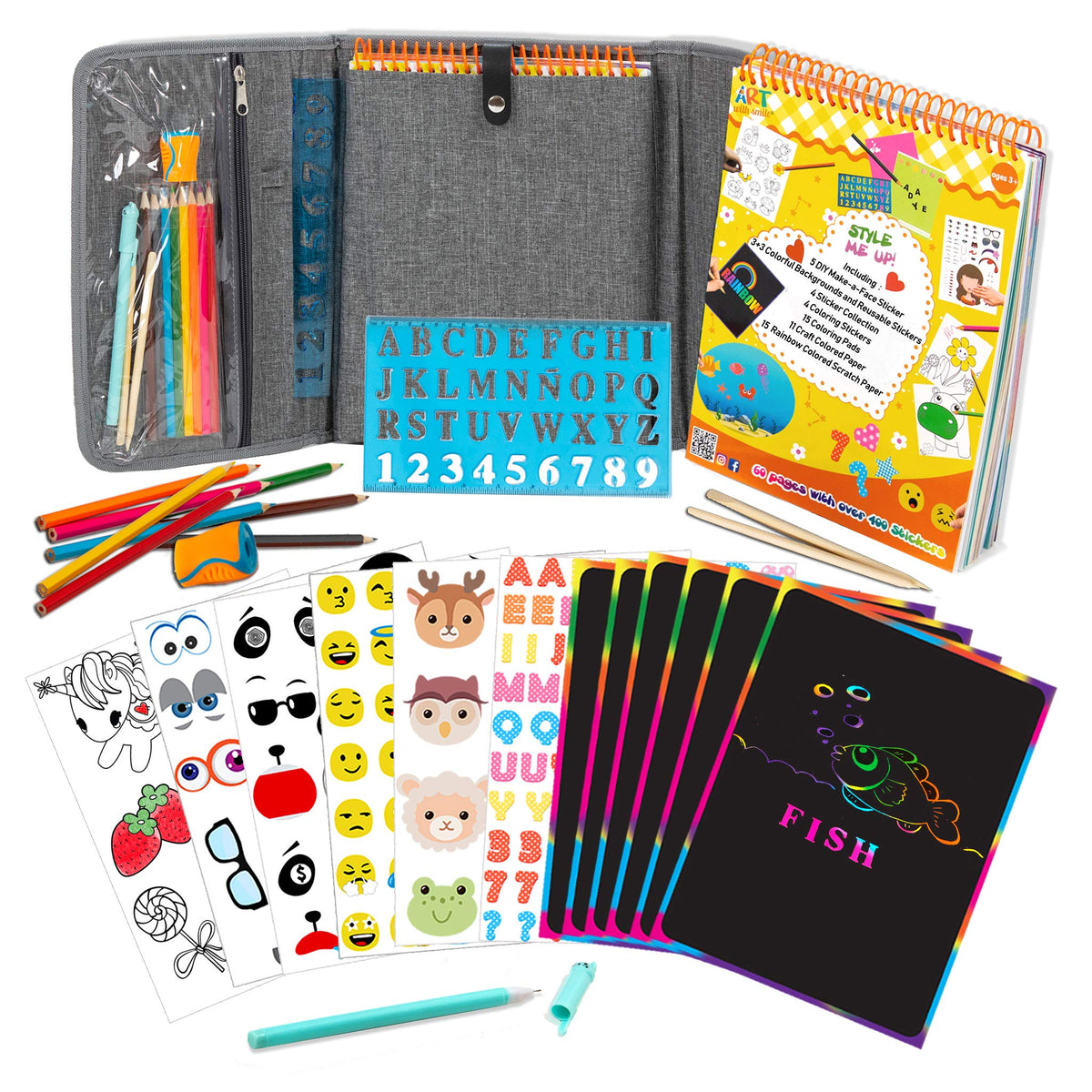 Art with Smile activity book cover promotes screen-free creative play