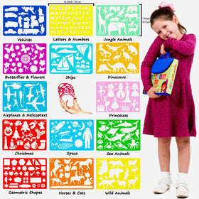 Art with Smile drawing stencils 14 themed sheets showing variety for creativity