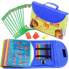 Art with Smile drawing stencils 55-piece kit packaging, ready for kid art projects