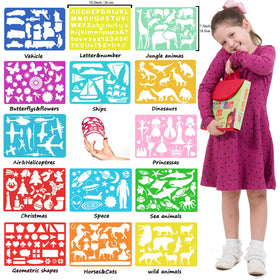 Art with Smile 14 stencil sheets for varied designs and creative coloring