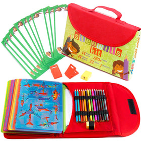 Art with Smile drawing stencils kit carry case closed, portable travel art storage