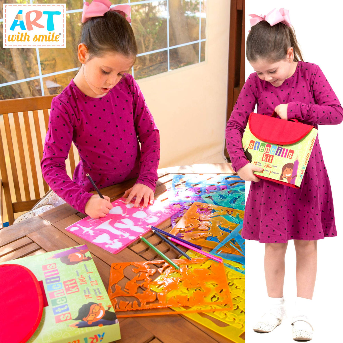 Art with Smile drawing board on the road provides a sturdy surface anywhere