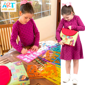Art with Smile drawing board on the road provides a sturdy surface anywhere