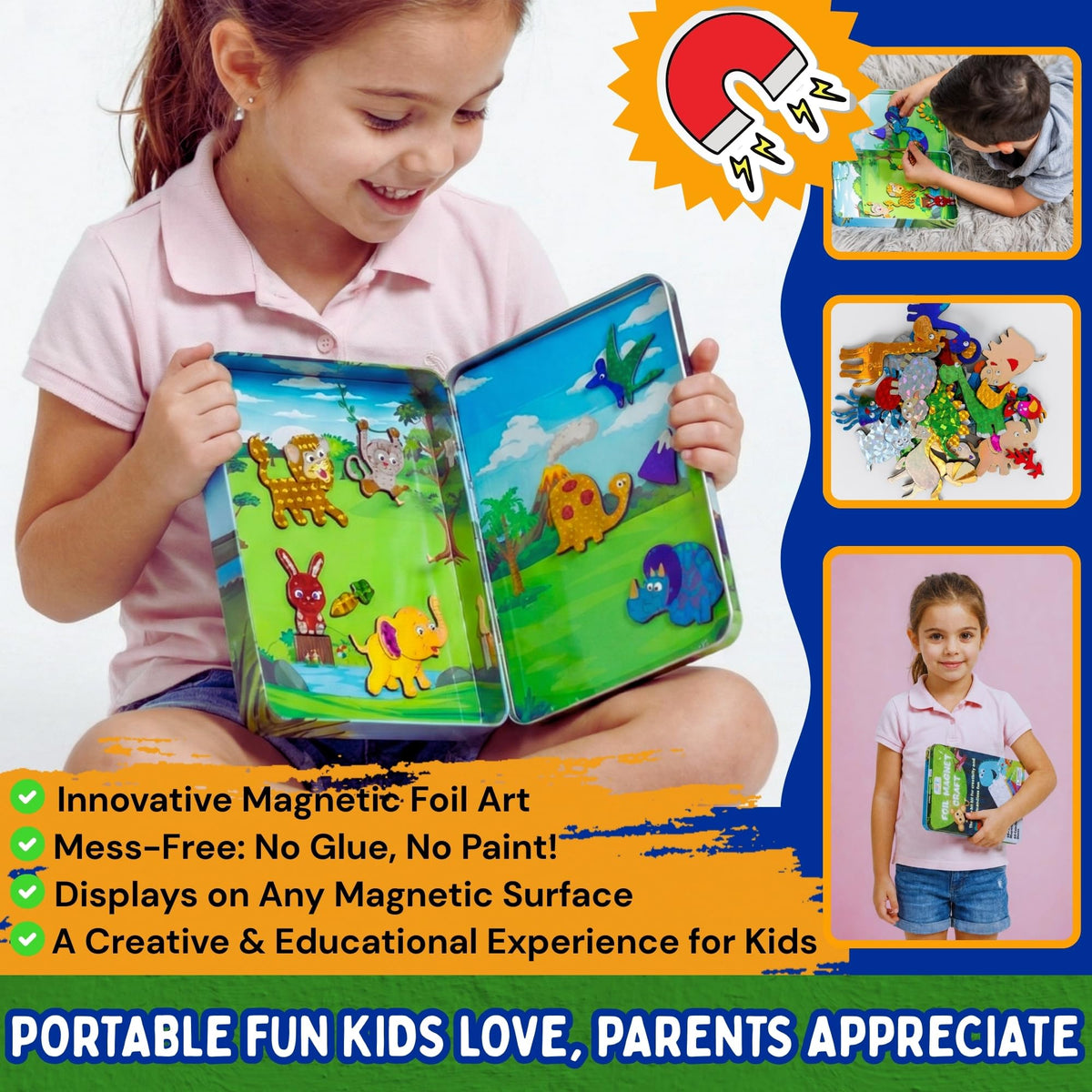 Art with Smile Foil Art Kit mess-free design prevents glue mess.