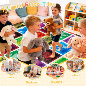 Art3d liquid sensory floor tile adds color accents for boutiques.