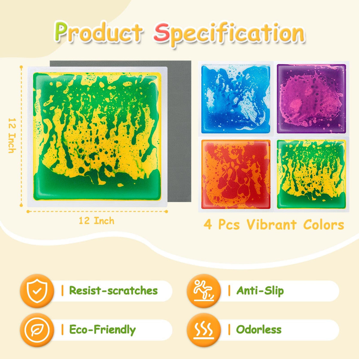 Art3d non-toxic liquid tile with no installation needed.
