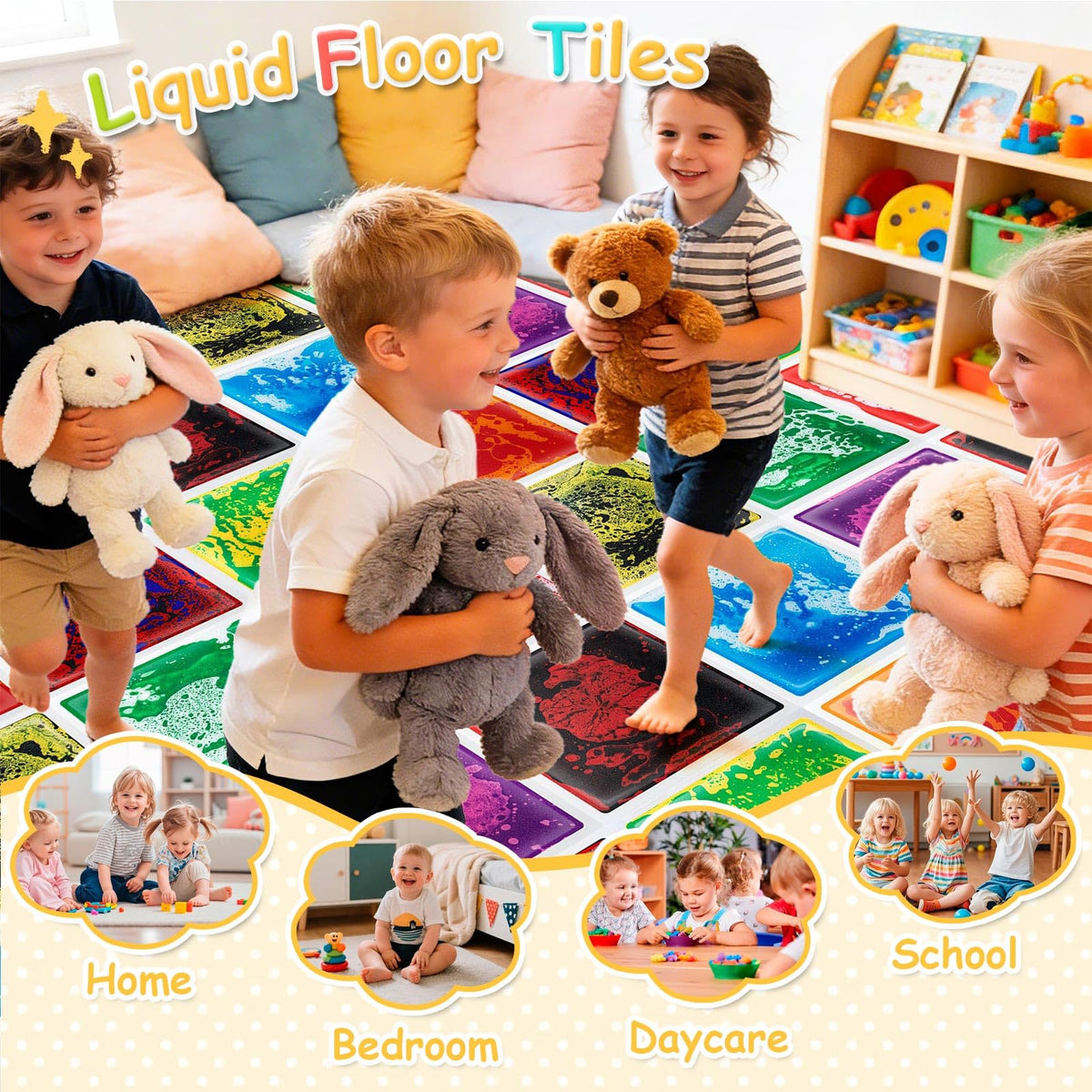 Art3d sturdy, leak-proof tiles withstand jumping and hopping.