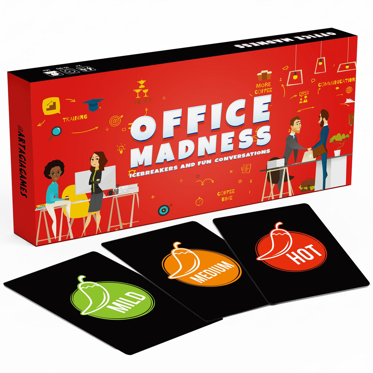 ARTAGIA Office Madness packaging showcases premium presentation for corporate gifting.