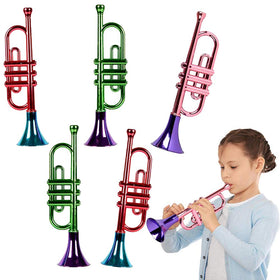 ArtCreativity 13-inch metallic trumpets, set of five, colorful noise makers for celebrations