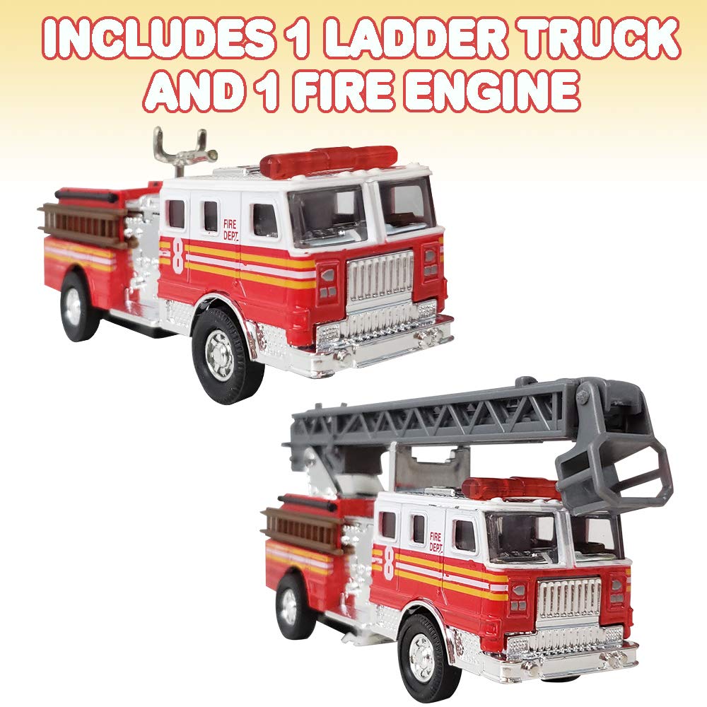 ArtCreativity 5-5-inch fire engine, durable diecast for action-ready play.