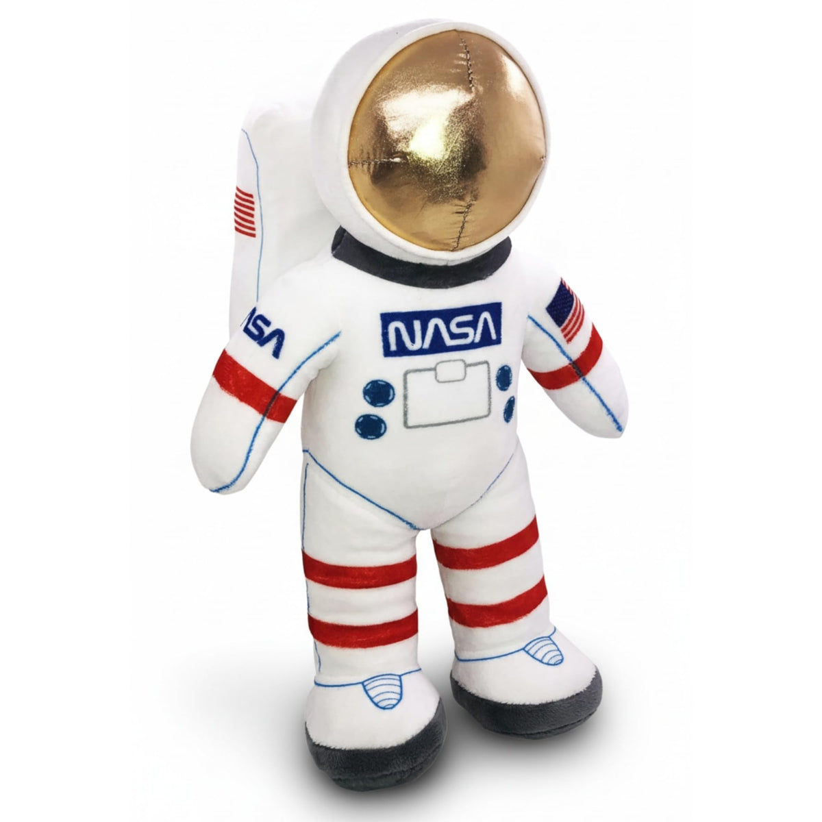 ArtCreativity 12-inch astronaut plush with patches sparks imaginative play.