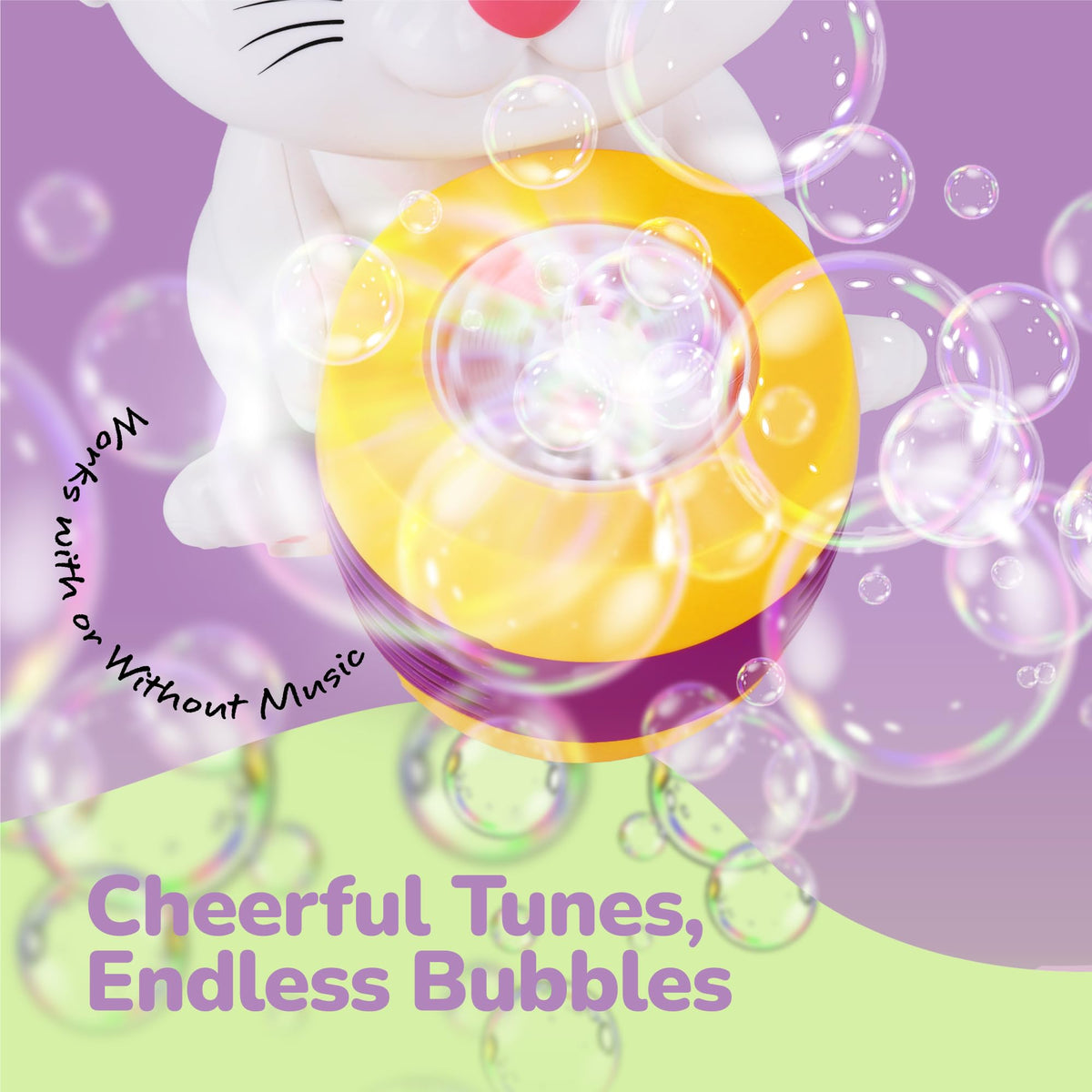 ArtCreativity Bunny Bubble Machine ready-to-use with batteries and bubble solution for instant fun.