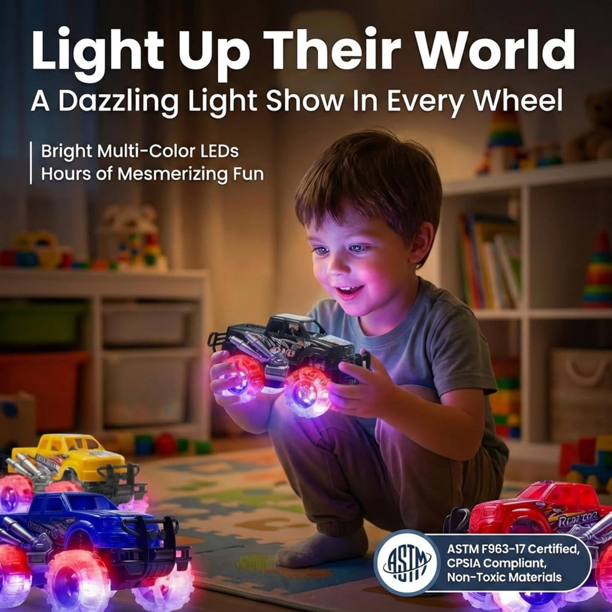 ArtCreativity battery-operated monster trucks provide easy, mess-free fun for kids.