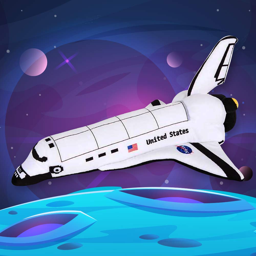 ArtCreativity space shuttle plush features durable stitching for lasting hugs