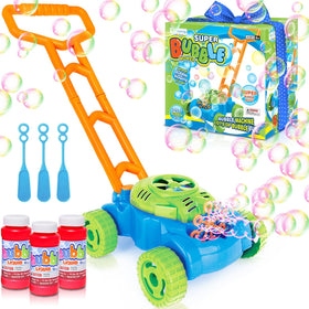 ArtCreativity bubble lawn mower creates bubbles for outdoor toddler play.