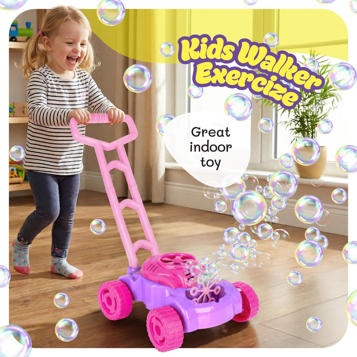 ArtCreativity Bubble Lawn Mower made with durable plastic for active toddlers
