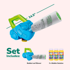 ArtCreativity Bubble Leaf Blower includes three refill bottles for extended bubbly play.