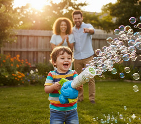 ArtCreativity Bubble Leaf Blower sparks outdoor play for kids and visual tracking.