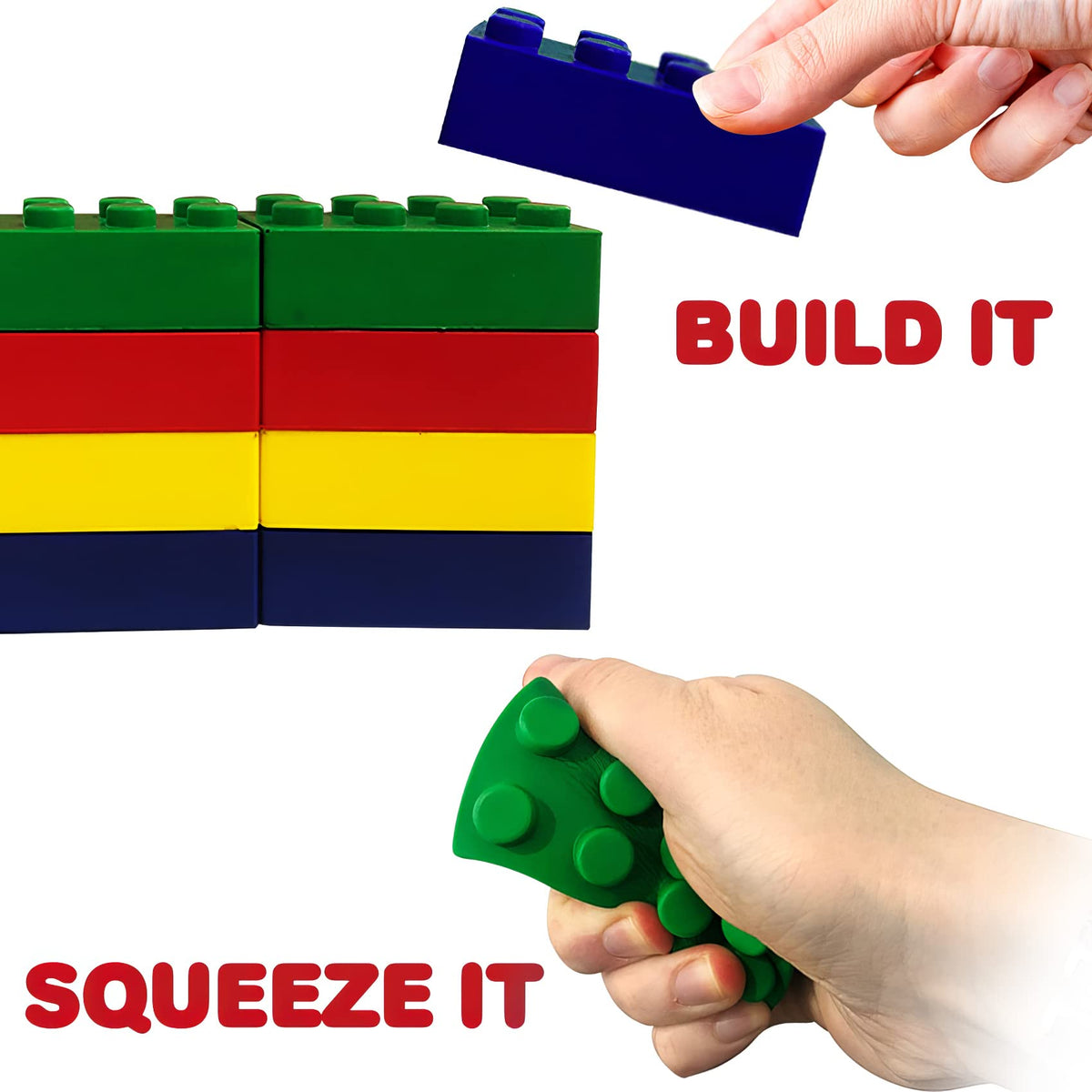 ArtCreativity colorful stress blocks—red blue green yellow for engaging, sensory play.