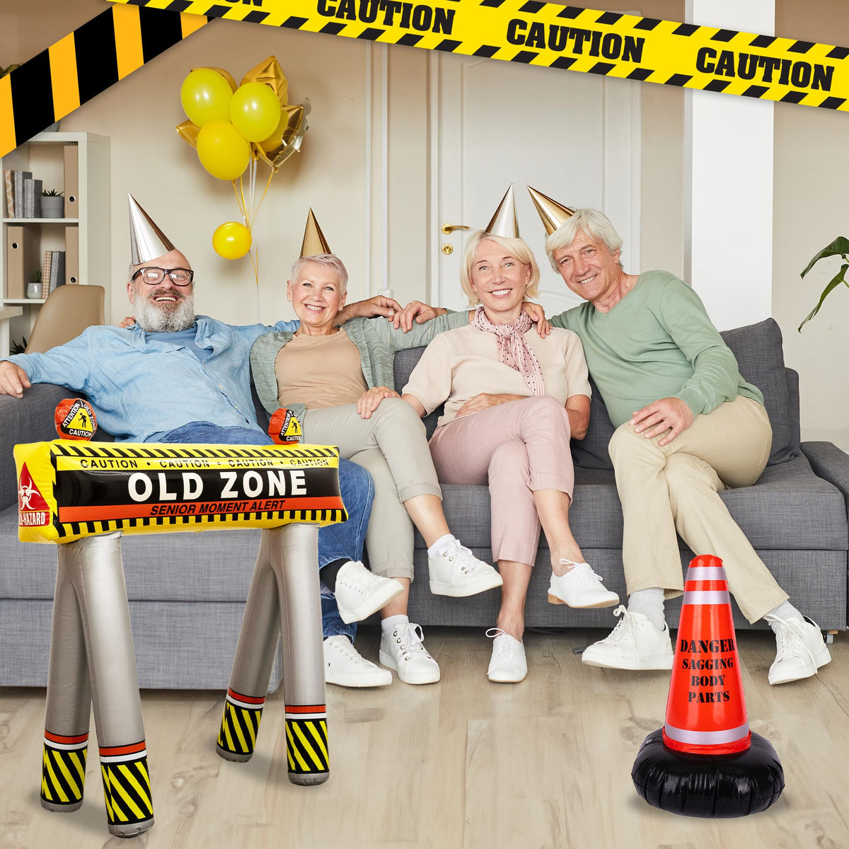 ArtCreativity cone prop shows two sides with funny messages for party storytelling.