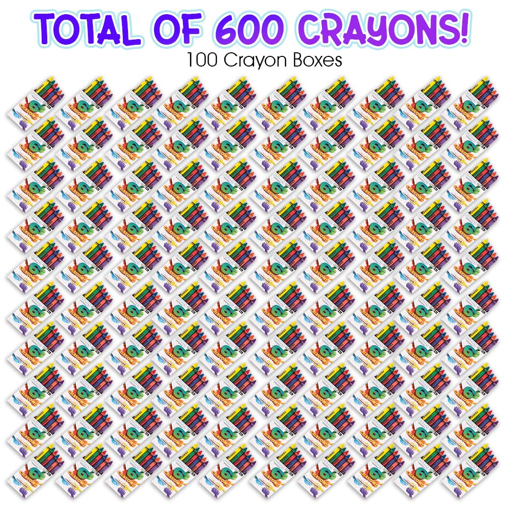 ArtCreativity crayons 100 packs of 6 colors for projects