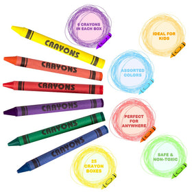 Sturdy box of ArtCreativity crayons ideal for party favors