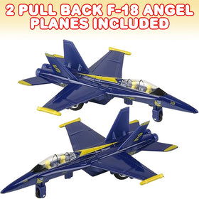 ArtCreativity blue-yellow fighter jet diecast with durable metal for indoor outdoor play