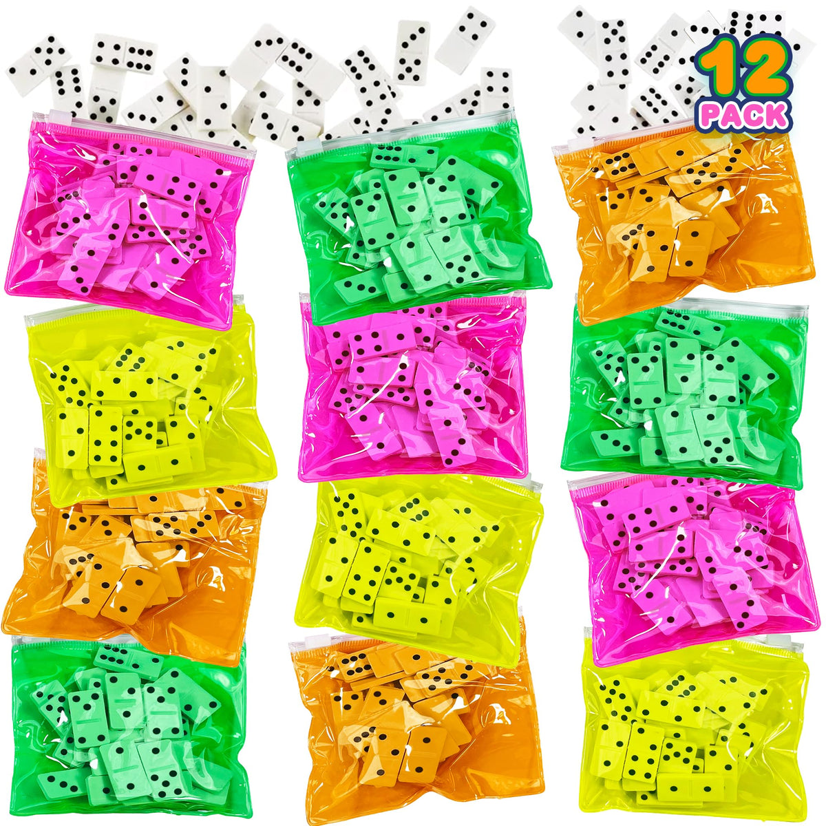 ArtCreativity domino set with pink neon bag for classroom and playtime.
