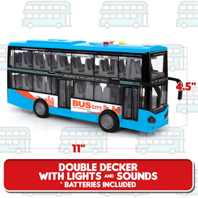 ArtCreativity double decker bus doors open for realistic pretend play.