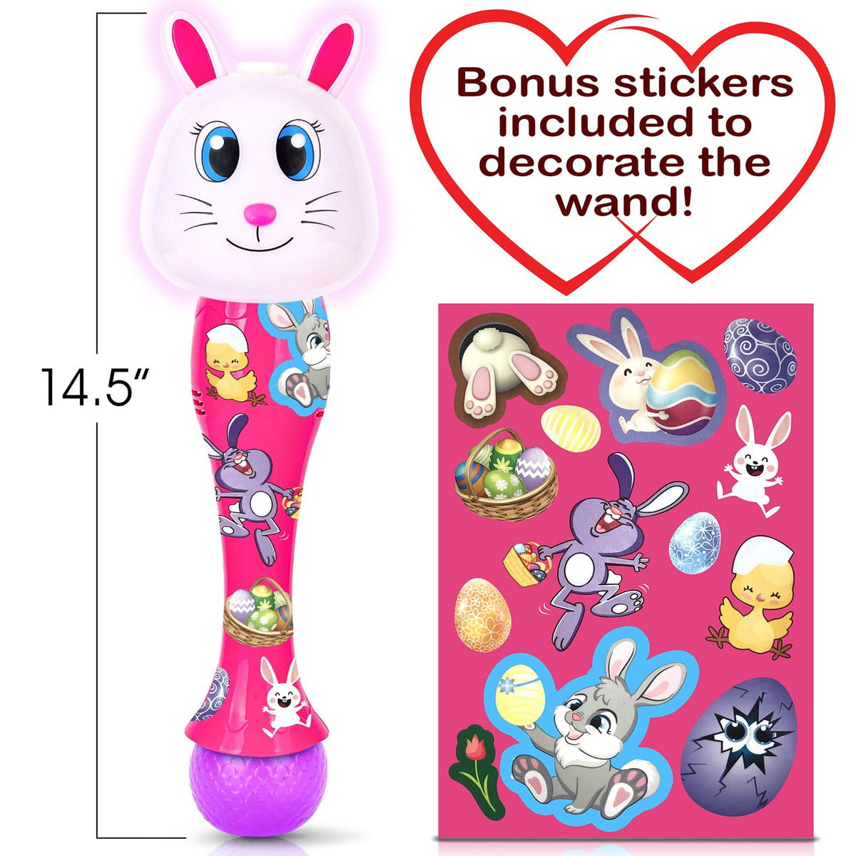 ArtCreativity Easter Bunny Bubble Wand Bubbles Top emits bubbles from the wand
