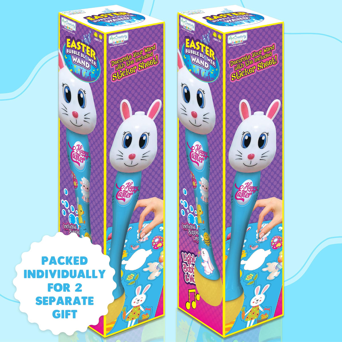ArtCreativity Easter Bunny Bubble Wand simple switch for kid-friendly operation