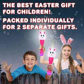 ArtCreativity Easter Bunny Bubble Wand Led Head lights up for nighttime bubble fun