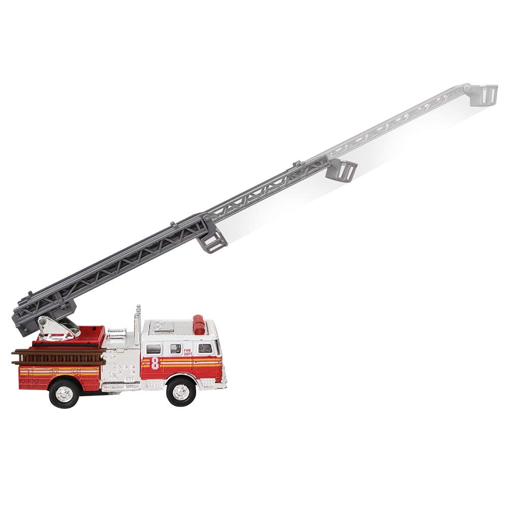 ArtCreativity extendable ladder truck reaches one full foot for dramatic rescues.