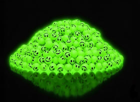 ArtCreativity glow-in-the-dark smiley bouncing ball shines brightly for night party fun.