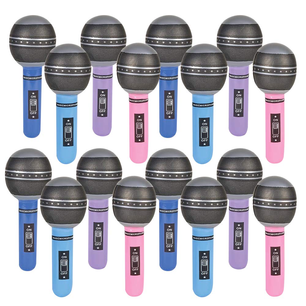 ArtCreativity inflatable microphones 24-piece set for party fun and group play.