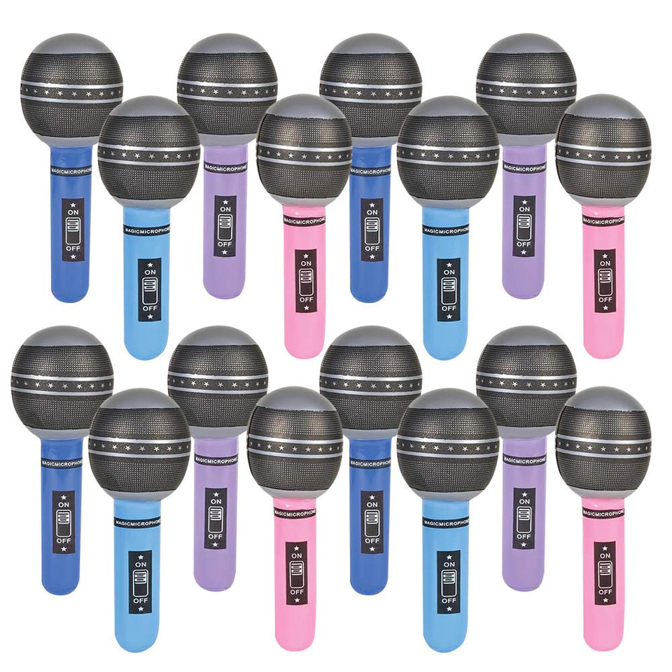 ArtCreativity inflatable microphones 24-piece set for party fun and group play.