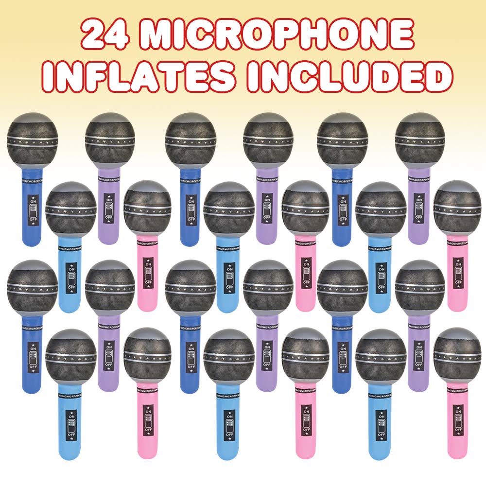ArtCreativity inflatable microphones easy-to-inflate valve for extended indoor outdoor play.