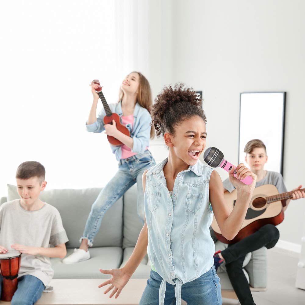 ArtCreativity inflatable microphones suitable for karaoke, stage props, and pretend play.