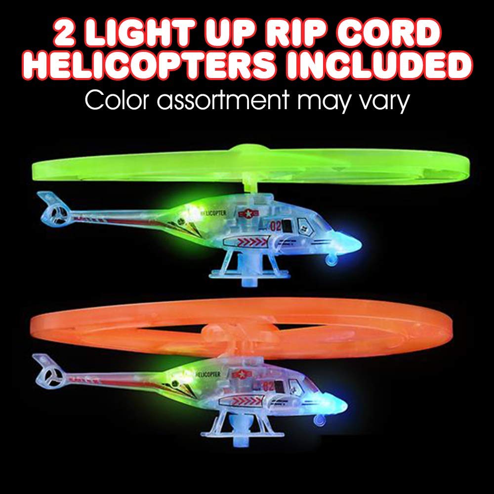 ArtCreativity LED helicopters in action with glowing blades for engaging play.