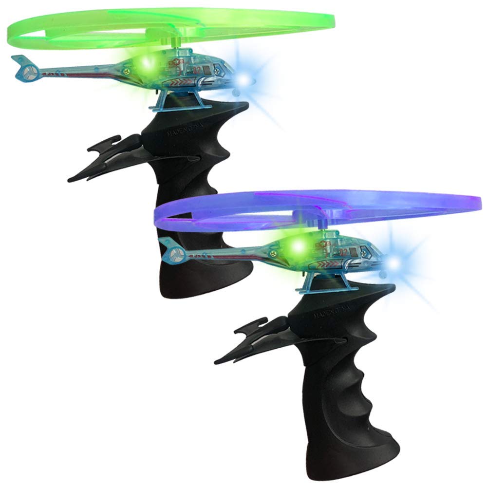 ArtCreativity light-up helicopters on launcher boost outdoor play and motor skills.