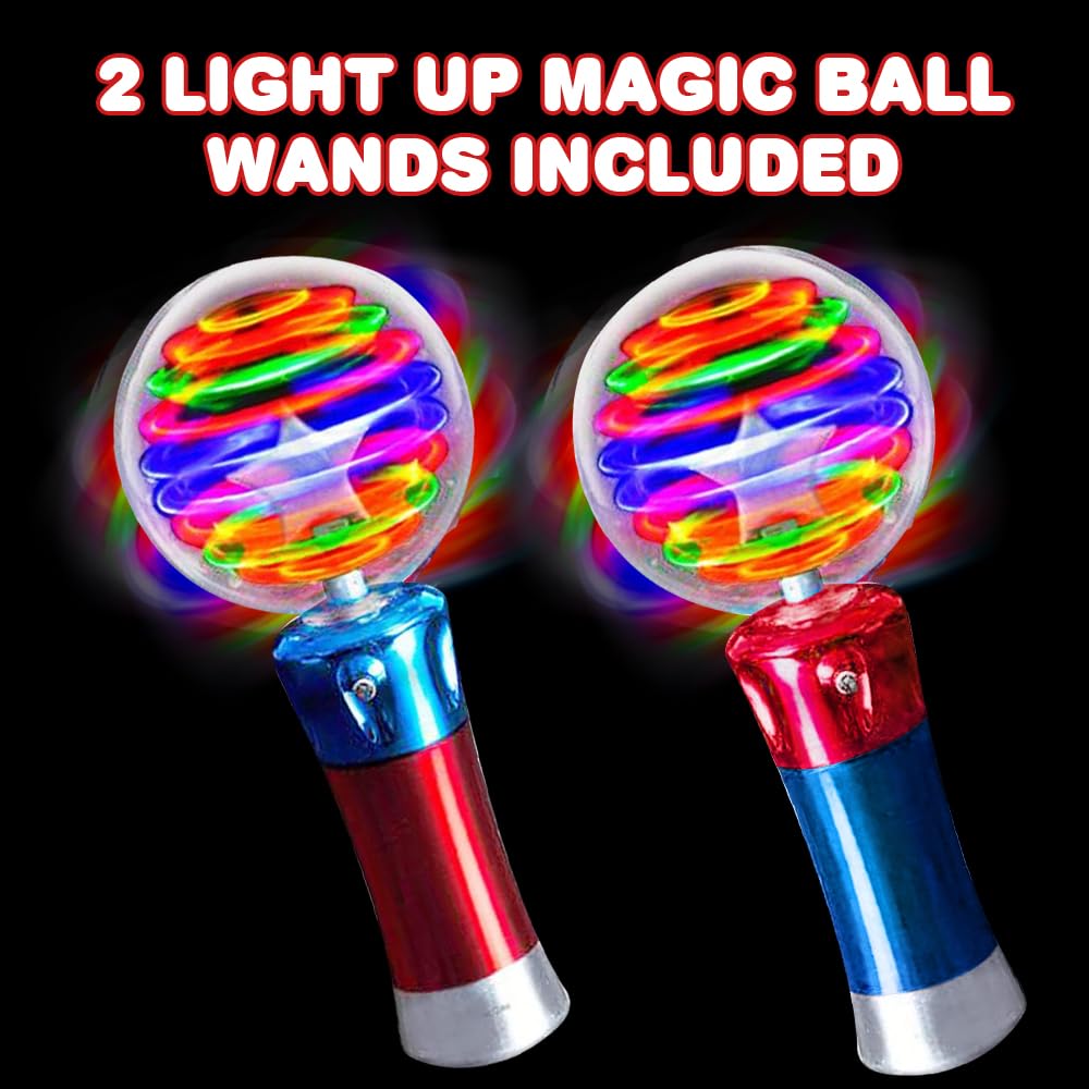 ArtCreativity light-up magic ball wand held by a child at a party moment