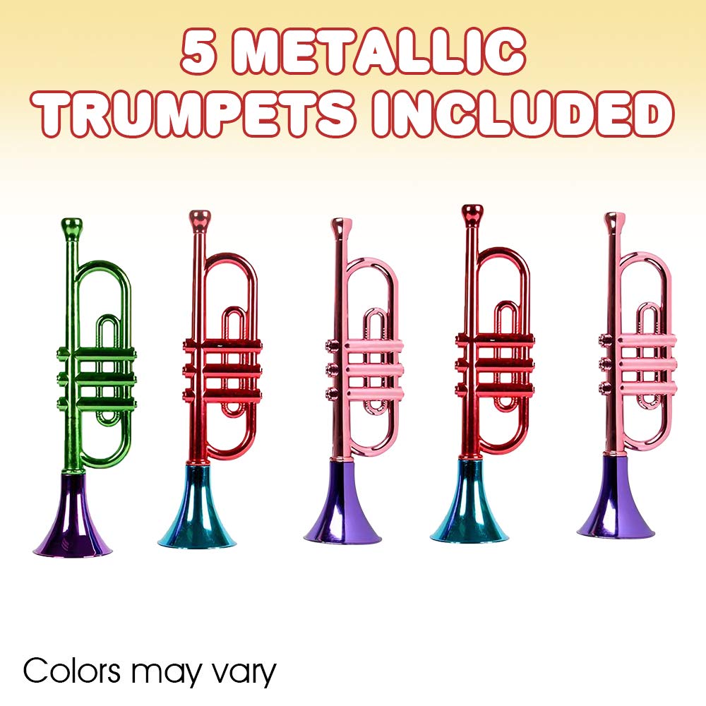 ArtCreativity metallic trumpets in a mix of vibrant colors for play