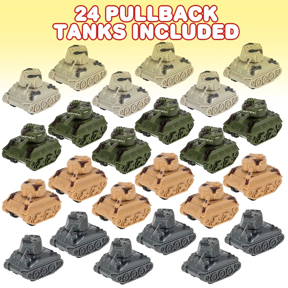 ArtCreativity four color army tanks set supports easy group play and party favors