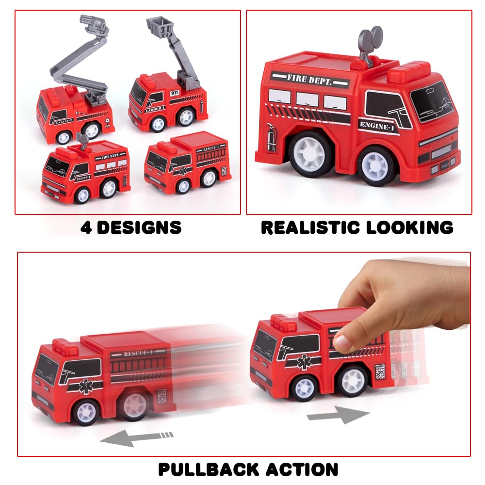 ArtCreativity assorted design fire trucks brighten party decor and loot bags