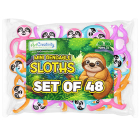 ArtCreativity mini sloth toys for zoo party decorations and gifts.