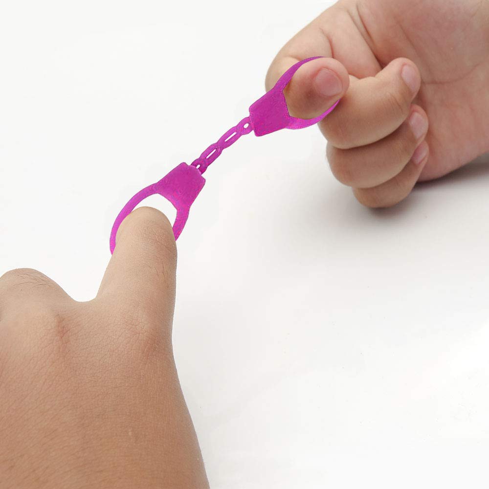 ArtCreativity mini stretch finger cuffs in neon purple; colorful props for pretend play and birthday loot.
